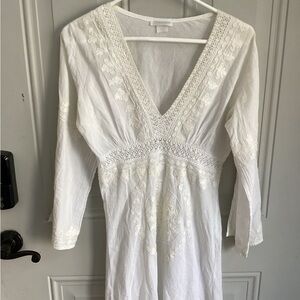 Debbie Katz White V-Neck Dress